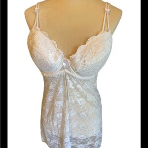 Rampage Intimates White Lace Babydoll 3X Plus Size Lingerie
